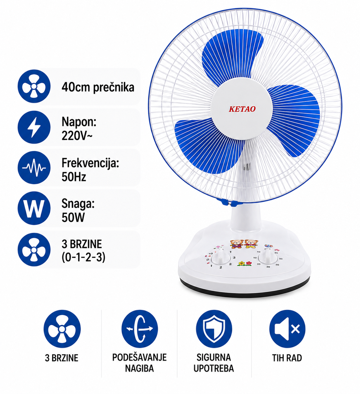 Stoni ventilator 40 cm (50W)