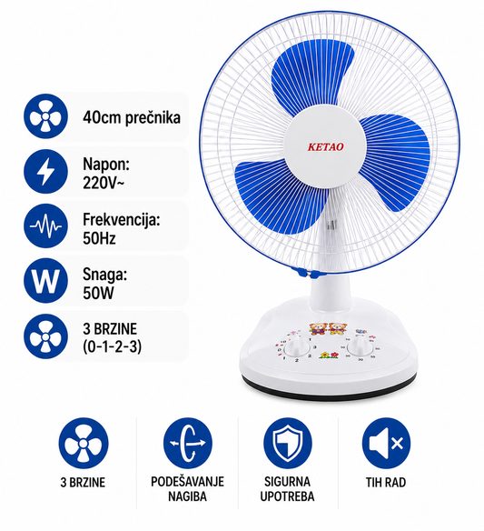 Stoni ventilator 40 cm (50W)