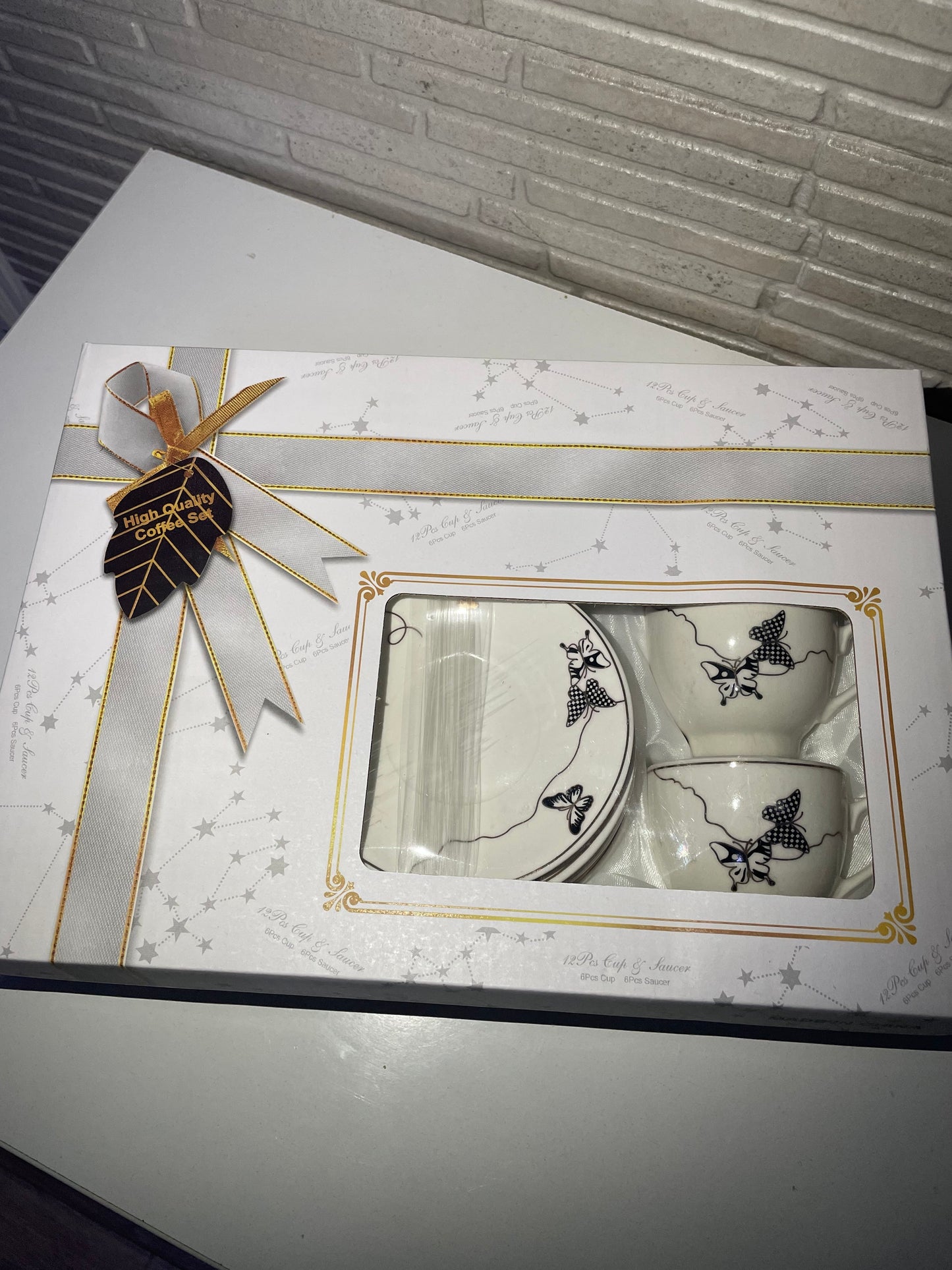 ☕ Elegantan set šoljica sa leptirićima – 12 dijelova 🦋