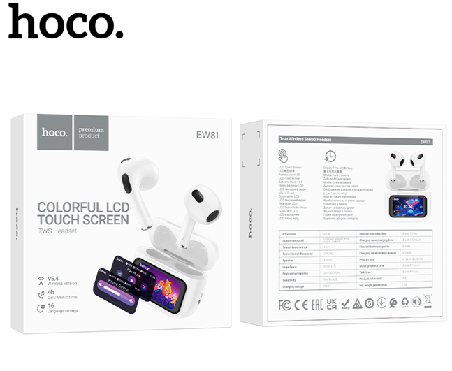 🎧 Hoco EW81 – Elegantne TWS slušalice sa touch‑screen kućištem